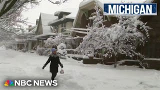 Dangerous winter storms impact tens of millions across the US over the weekend [upl. by Ocsecnarf]