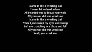 Wrecking Ball Lyrics  Miley Cyrus [upl. by Adiuqal995]