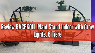 Review BACEKOLL Plant Stand Indoor with Grow Lights 6 Tiered Tall Plant Shelf 63quot Metal Plant Stan [upl. by Eiliah541]