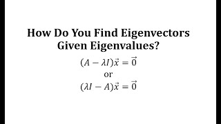 How to Find Eigenvectors Given Eigenvalues [upl. by Melodee403]