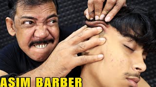 Unlimited Hair Cracking By Asim Barber  Head Massage amp Spine Cracking  Loud Neck Cracking  ASMR [upl. by Freida]