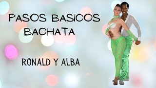 1 Pasos básicos de BACHATA  Como bailar bachata  Aprende a bailar con Ronald y Alba [upl. by Wixted267]