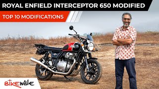 Royal Enfield Interceptor 650 Modified  Performance Exhaust Sound  Alloy Wheels Upgrade  BikeWale [upl. by Lenee811]