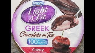 Dannon Light amp Fit Cherry Chocolate Food Review [upl. by Petrick264]