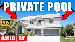 Gated Home for Sale wPool in Las Vegas  RV Parking 4059sqft Private Backyard 3 Car Garage in 89183 [upl. by Lebisor]