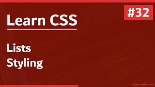 Learn CSS In Arabic 2021  32  Lists Styling [upl. by Ripleigh90]