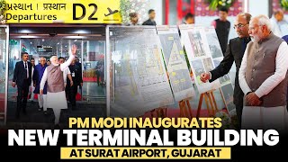 LIVE PM Modi inaugurates new terminal building at Surat Airport Gujarat [upl. by Ahseined]