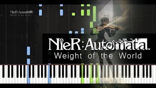 NieR Automata  Weight of the World Synthesia  Lyrics HalcyonMusic [upl. by Urana]