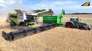 Getreideernte 2023 Gerste dreschen Mähdrescher CLAAS Traktor FENDT Lohnunternehmer Landwirtschaft 4 [upl. by Lois]