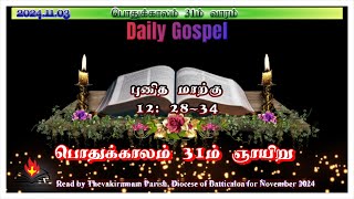 இன்றைய நற்செய்தி03 November 2024 Daily GospelMk 1228b34 [upl. by Lladnew743]