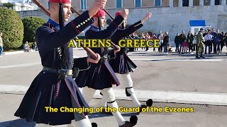 Athens The Changing of the Guard of the Evzones in front of the Greek Parliament Building [upl. by Deuno583]