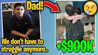 13 Year Old Kid HEART WARMING Moment With DAD After WINNING 900K in Fortnite World Cup Finals [upl. by Morganica]