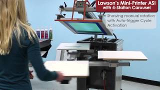 Screen Printing Press  Lawson MiniPrinter ASI with 4Station Carousel [upl. by Yasnyl]