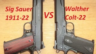 Walther Colt Gold Cup 1911 22  VS  Sig Sauer 191122 22 [upl. by Carboni]