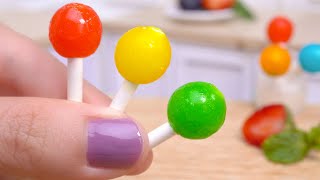 Sweet Miniature Lollipop Recipe  Easy Making Tiny Lollipops With Fruit And Jam  Tiny Cakes [upl. by Doowrehs]