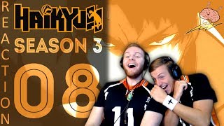 SOS Bros React  Haikyuu Season 3 Episode 8  Tsukkishima Returns [upl. by Shuma]