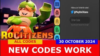 NEW CODES 🎃 FESTIVAL RoCitizens ROBLOX  ALL CODES  OCTOBER 30 2024 [upl. by Jada877]