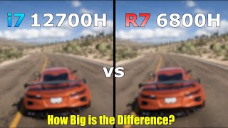 i7 12th Gen 12700H vs Ryzen 7 6800H  Gaming Test  How Big is the Difference [upl. by Akemad603]