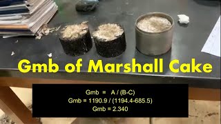 Gmb of Asphalt Mix Marshall cake [upl. by Elpmet838]