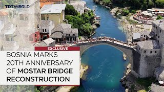 Bosnia marks 20th anniversary of Ottomanera Mostar Bridges rebuilding [upl. by Vivia]