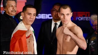 Oscar Valdez vs Scott Quigg OVER WEIGHT weigh in amp Face Off [upl. by Nester]