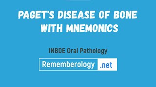 Mnemonics For Pagets Disease  INBDE Oral Pathology Mnemonics [upl. by Varian]