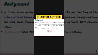 Background of Charter Act 1833  Indian Polity youtubeshorts polityforupsc [upl. by Hamehseer290]