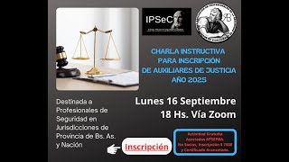 Inscripción de Auxiliares de la Justicia 2025 Peritos en Seguridad Ciudadana [upl. by Uchida]