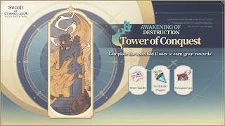 Sword Of Convallaria  ARK 0036 Tower of Conquest  5th Climb  4th Floor GAMEPLAY CHALLENGE [upl. by Fransis]