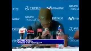 Rafa Nadal se equivoca de idioma en una conferencia en Chile y todos se ríen [upl. by Kcirredal]