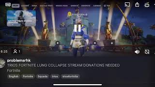 Fortnite collapsed lung stream [upl. by Jurkoic694]