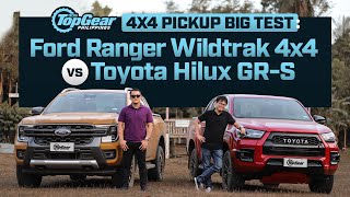 Ford Ranger Wildtrak 4x4 vs Toyota Hilux GRS 4x4 Pickup Big Test  Top Gear Philippines [upl. by Eintihw]