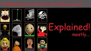 Baldis Basics All Characters Mechanics Explained  Remastered amp Plus [upl. by Irved669]