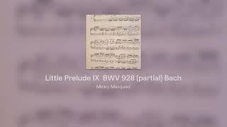 Little Prelude IX BWV 928 partial Bach [upl. by Arbuckle]