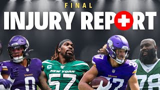 Whos IN Whos OUT FINAL Injury Report Jets vs Vikings [upl. by Schaeffer]