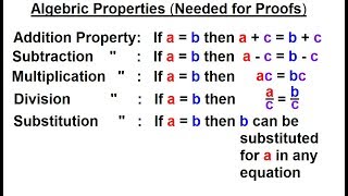 Geometry  Ch 2 Reasoning and Proofs 42 of 46 Algebraic Properties [upl. by Sulamith]