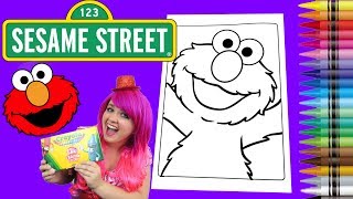 Coloring Elmo Sesame Street Coloring Book Page Crayola Crayons  KiMMi THE CLOWN [upl. by Elvin]