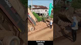 Unexpected Dump Truck 255T Stuck In Mud While Turn Back To Unloading Soil For Road Foundation [upl. by Dalury827]