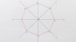 construct a Regular octagon inside a circle StepbyStep [upl. by Ahsikahs187]