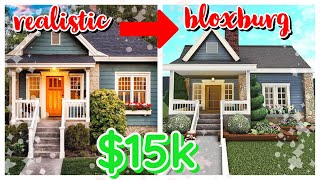 building a 15k REALISTIC bloxburg HOUSE  build tutorial  1 story  WITH VOICE [upl. by Anilatsyrc356]