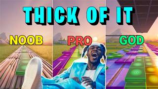 KSI  Thick Of It  Noob vs Pro vs God Fortnite Music Blocks Cover [upl. by Noreik]