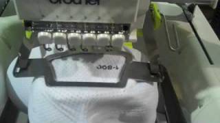 Sewing the backs and sides of caps with the Hooptech Clampin [upl. by Shawna]