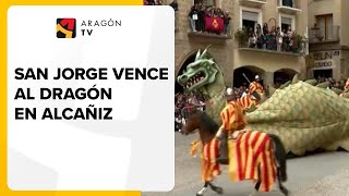 San Jorge vence al dragón en Alcañiz o el triunfo del bien sobre el mal [upl. by Goines]