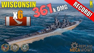 Wisconsin 6 Kills amp 361k Damage  World of Warships Gameplay [upl. by Aeriela167]