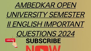 BRAOU SEMESTER II ENGLISH IMPORTANT QUESTIONS [upl. by Enohpesrep]