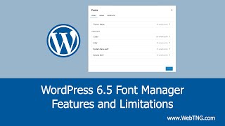 WordPress 65 Font Manager  Features and Limitations [upl. by Suckow672]