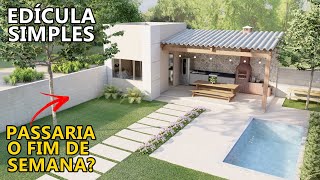 190  Edícula simples  COM UM QUARTO  Bela área de lazer [upl. by Farant]