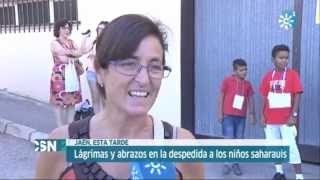 LÁGRIMAS Y ABRAZOS EN LA DESPEDIDA A LOS NIÑOS SAHARAUIS EN JAÉN [upl. by Rasla]