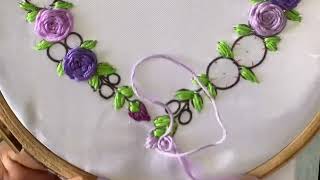 Embroider a Stunning Purple Woven Wheel Stitch Heart 💜– Easy Tutorial Elegant Embroidery Heart [upl. by Shannon935]