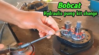 Hydraulic pump kit change  Hydraulic pump repair  S130 bobcat machine [upl. by Aires]